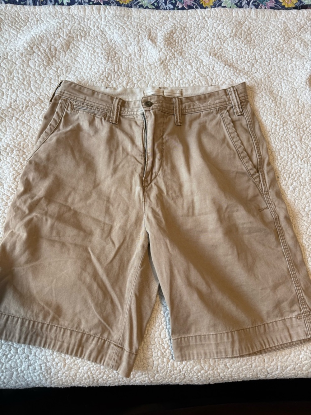 Ralph Lauren Men's Cotton Flat-Front Shorts in Tan